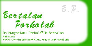 bertalan porkolab business card